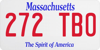 MA license plate 272TB0