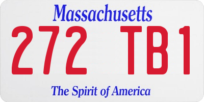 MA license plate 272TB1