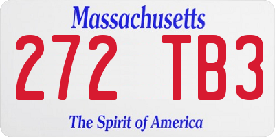 MA license plate 272TB3