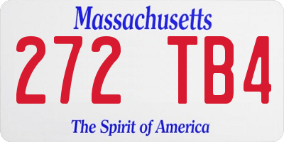 MA license plate 272TB4