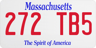 MA license plate 272TB5