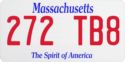 MA license plate 272TB8