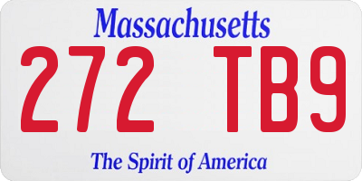 MA license plate 272TB9