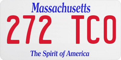 MA license plate 272TC0