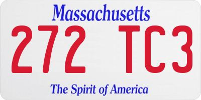 MA license plate 272TC3