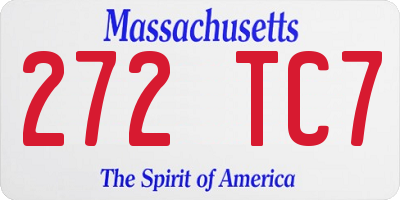 MA license plate 272TC7