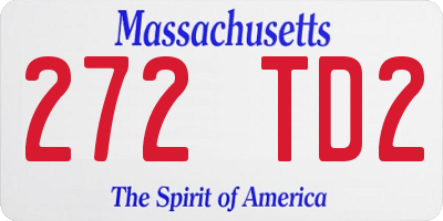 MA license plate 272TD2