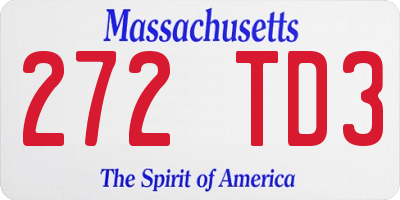 MA license plate 272TD3