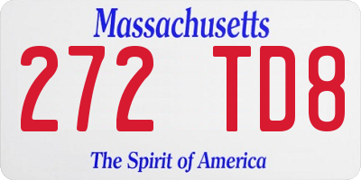 MA license plate 272TD8