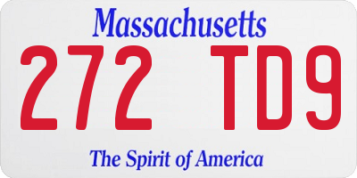 MA license plate 272TD9