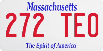 MA license plate 272TE0