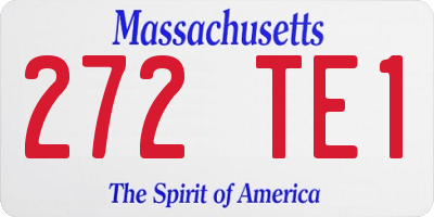 MA license plate 272TE1