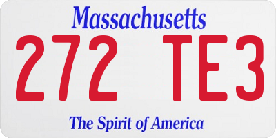 MA license plate 272TE3