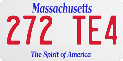 MA license plate 272TE4