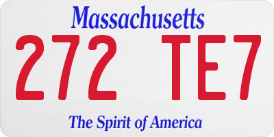 MA license plate 272TE7