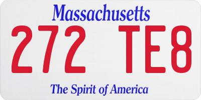 MA license plate 272TE8