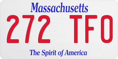 MA license plate 272TF0