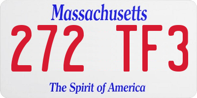 MA license plate 272TF3