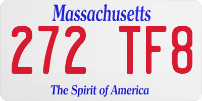 MA license plate 272TF8
