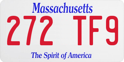 MA license plate 272TF9