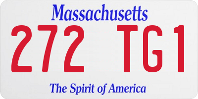 MA license plate 272TG1