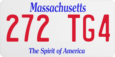 MA license plate 272TG4