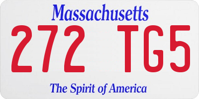 MA license plate 272TG5
