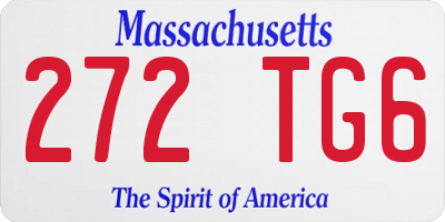 MA license plate 272TG6