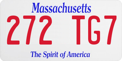 MA license plate 272TG7