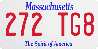 MA license plate 272TG8