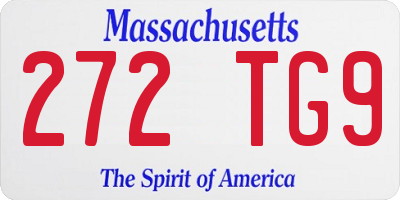 MA license plate 272TG9