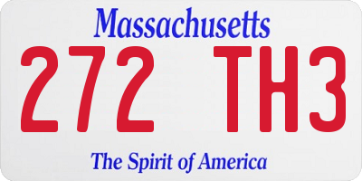 MA license plate 272TH3