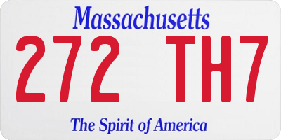 MA license plate 272TH7