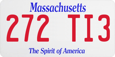 MA license plate 272TI3