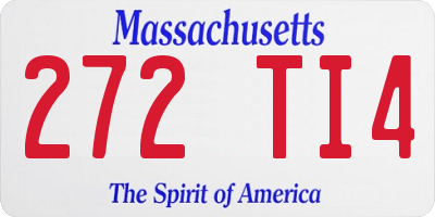 MA license plate 272TI4