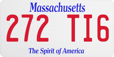 MA license plate 272TI6