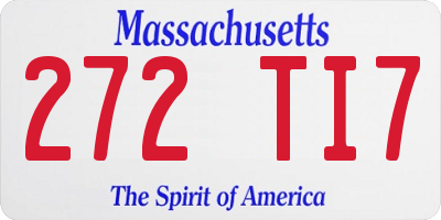 MA license plate 272TI7