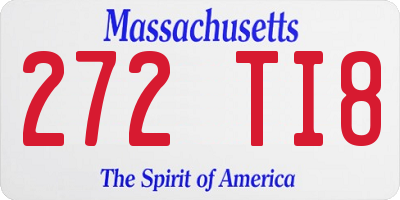 MA license plate 272TI8