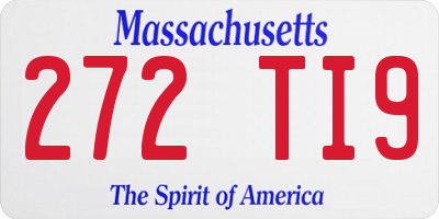 MA license plate 272TI9