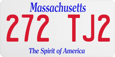 MA license plate 272TJ2
