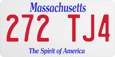MA license plate 272TJ4