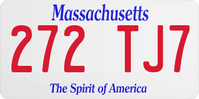 MA license plate 272TJ7