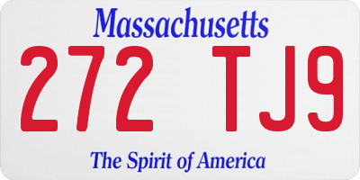 MA license plate 272TJ9
