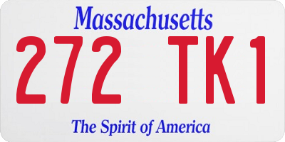 MA license plate 272TK1
