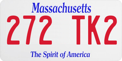 MA license plate 272TK2