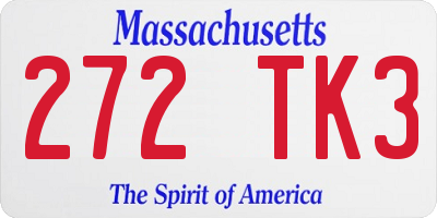 MA license plate 272TK3