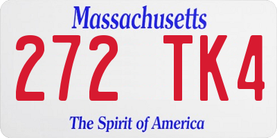 MA license plate 272TK4