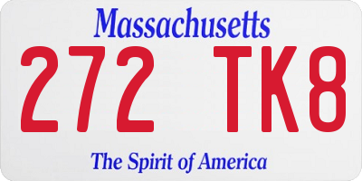 MA license plate 272TK8