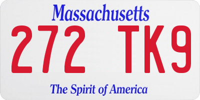 MA license plate 272TK9