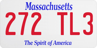 MA license plate 272TL3